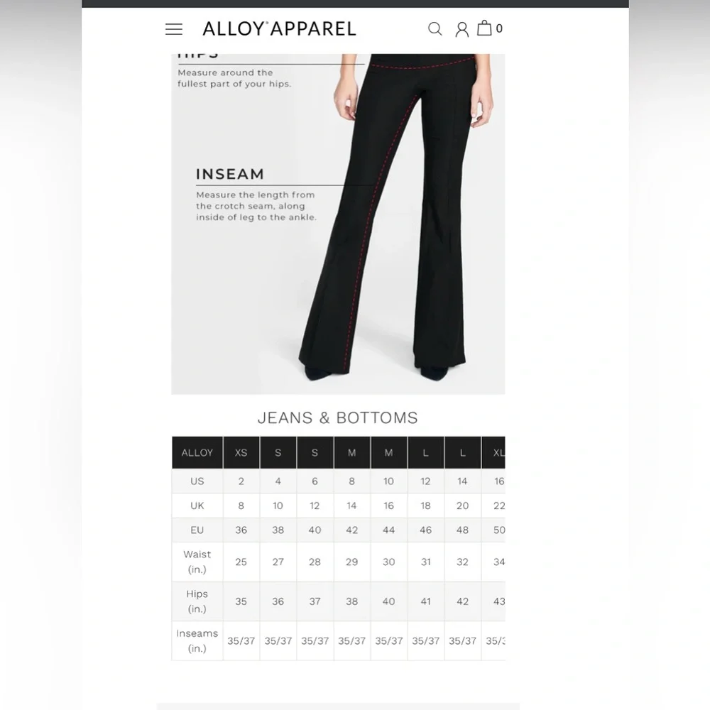 ALLOY APPARREL Staton Tall Flare Blue Pants Women’s 18 Long 18x35 Style #179894 - Picture 4 of 11